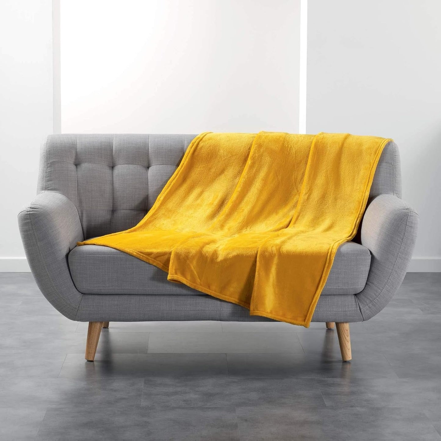 Douceur d'intérieur flanou plaid, poliéster, gris, 125 x 150 cm edredones y edredones naty shop amarillo