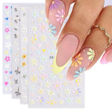 Juego de pegatinas para uñas, diseño de uñas, 4 pegatinas suaves para decoración de uñas, perfectas para uñas de gel 3D y tiras de gel UV