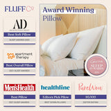 Fluffco Almohada alternativa de plumón Almohada estándar para dormir Almohada tamaño queen Almohada para cama Almohada para dormir de lado Almohada refrescante Almohada de hotel Almohada para el cuello Almohada de viaje (estándar firme) Almohadas estándar Naty Shop