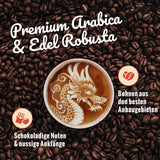 ASADO EN BLANCO - Barista Tattoo Espresso - 1000g - im Langzeit Trommel-Röstverfahren geröstet - Bohnen aus den besten Anbaugebieten - Premium Arábica y Edel Robusta - schokoladig & nussig - säurearm