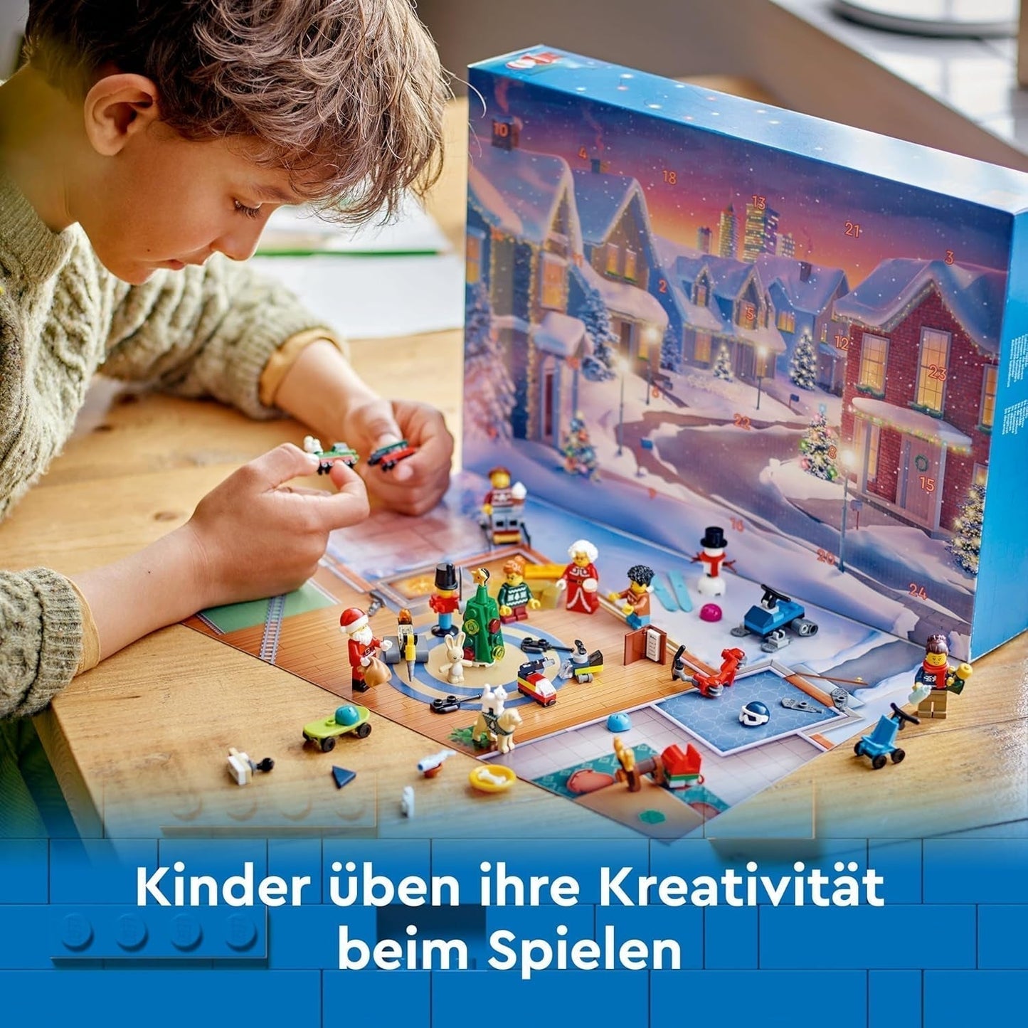 LEGO City Calendario de Adviento 2024, Regalo de Adviento para niños a partir de 5 años, 24 sorpresas, minifiguras con monos navideños, Papá Noel y la Señora Papá Noel, regalo de Navidad 60436 Juegos de construcción Besuche den LEGO-Store