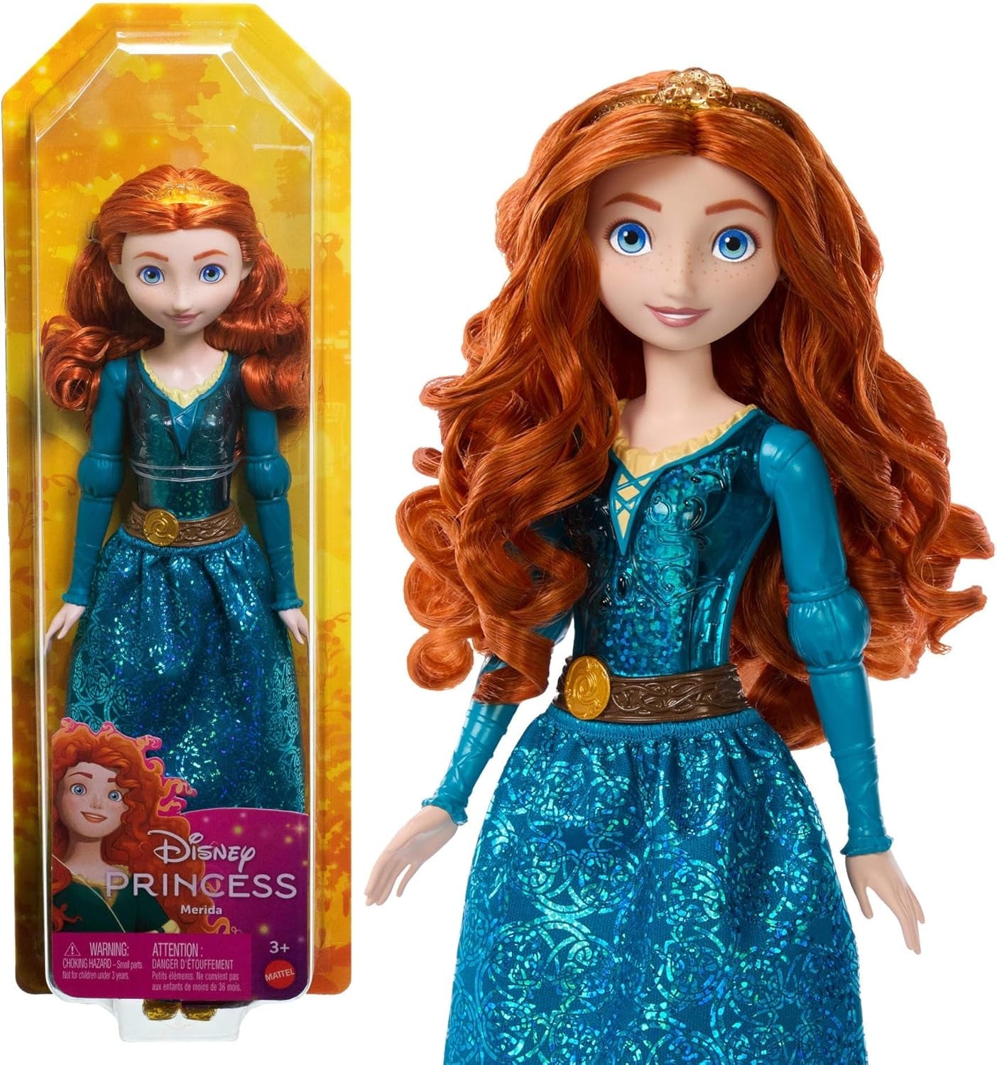 Mattel Disney Princess Toy Merida Muñeca hecha a mano con ropa y accesorios brillantes inspirados en Disney y Pixar Movie Kids Gift HLW13