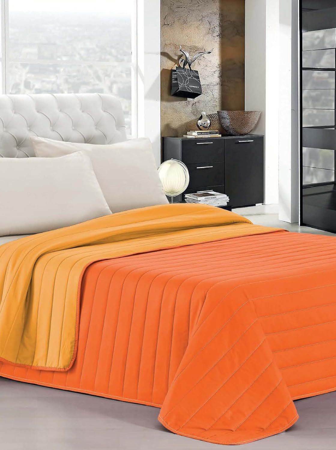 Ropa de cama italiana Estivo cama individual, lino, Aqua, 170 X 270 Cm