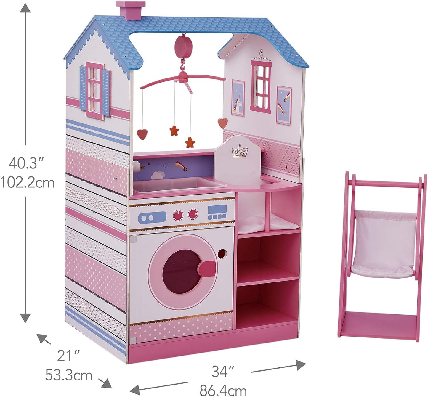 Olivia'S Little World Teamson Kids Muñecas bebé de 18 pulgadas Casa de muñecas de madera Guardería de doble cara TD-11460W Casas de muñecas Naty Shop