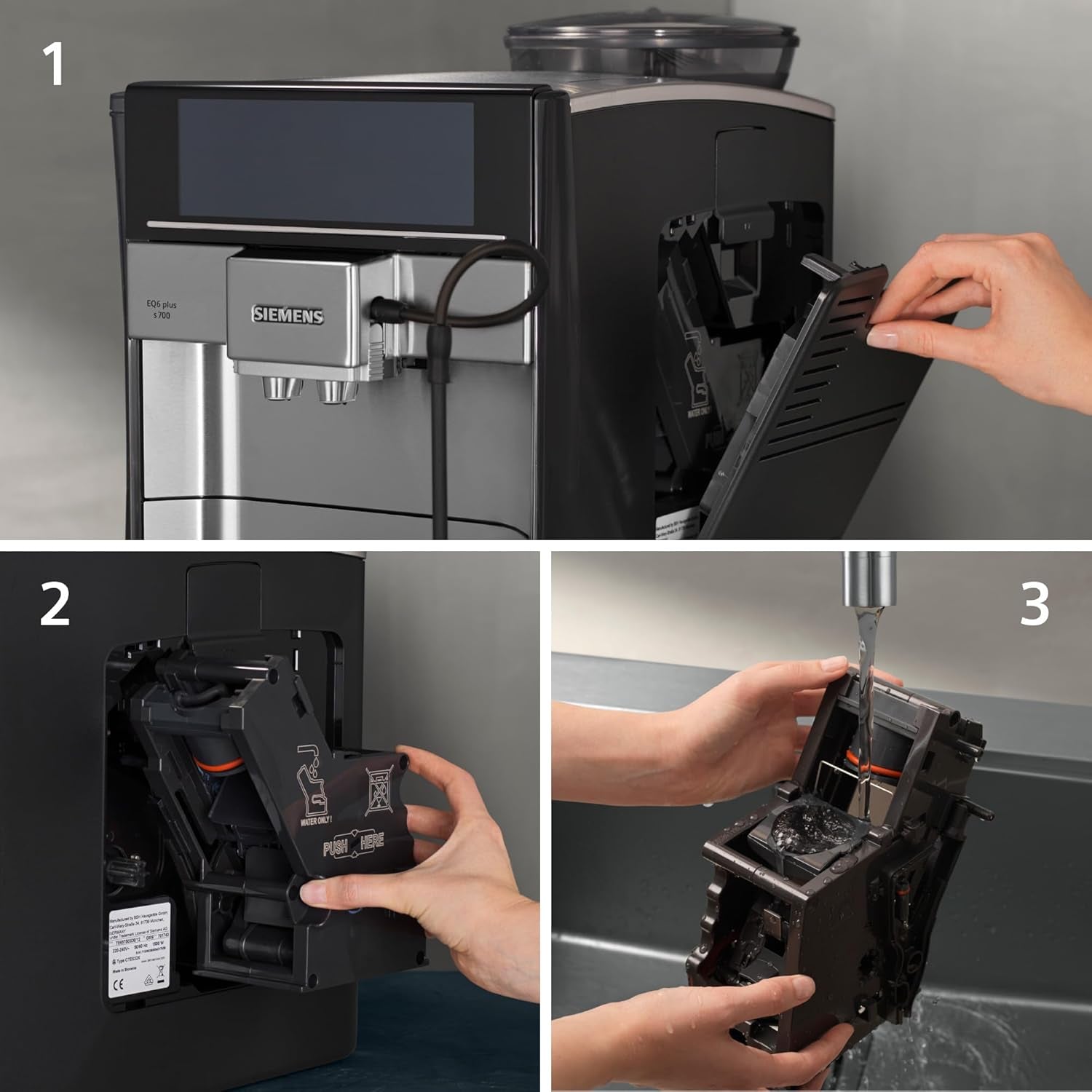 Cafetera espresso automática Siemens EQ.6 plus s700 TE657503DE, para muchas especialidades de café, espumador de leche, molinillo cerámico, doble función de café, antical, limpieza automática a vapor, 1500 W, acero inoxidable