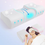 Hydomi Almohada Antiarrugas Almohada De Belleza Antienvejecimiento 2 En 1 Almohada Ortopédica para El Cuello Dolor De Cuello Y Hombros Almohada De Espuma Viscoelástica para Mantener La Cabeza Recta Naty Shop Almohadas Ortopédicas Cervicales Gris (60*24,9*14Cm)