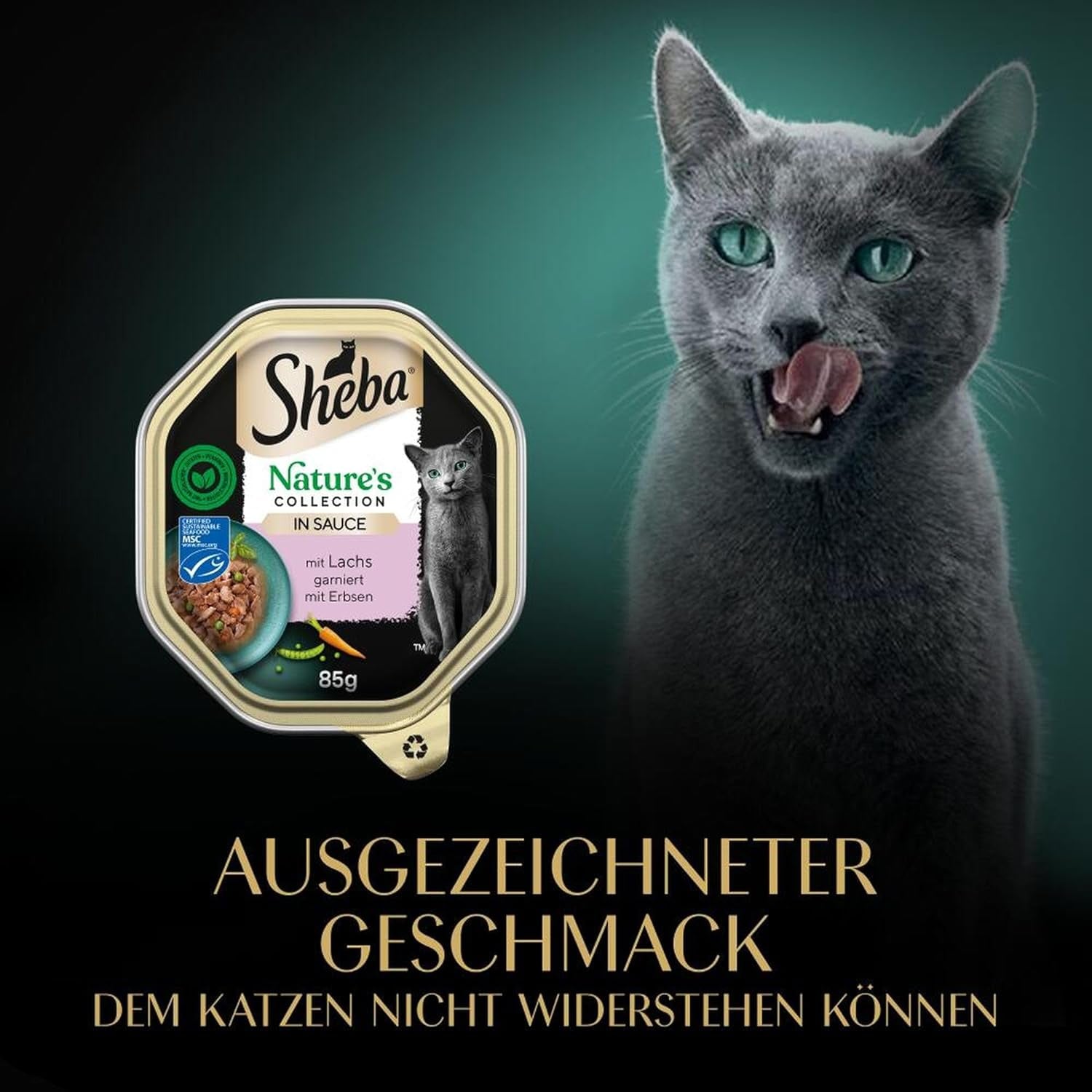 SHEBA Comida Húmeda para Gatos, Colección Nature's en Salsa de Salmón, 2 x 11 x 85 g
