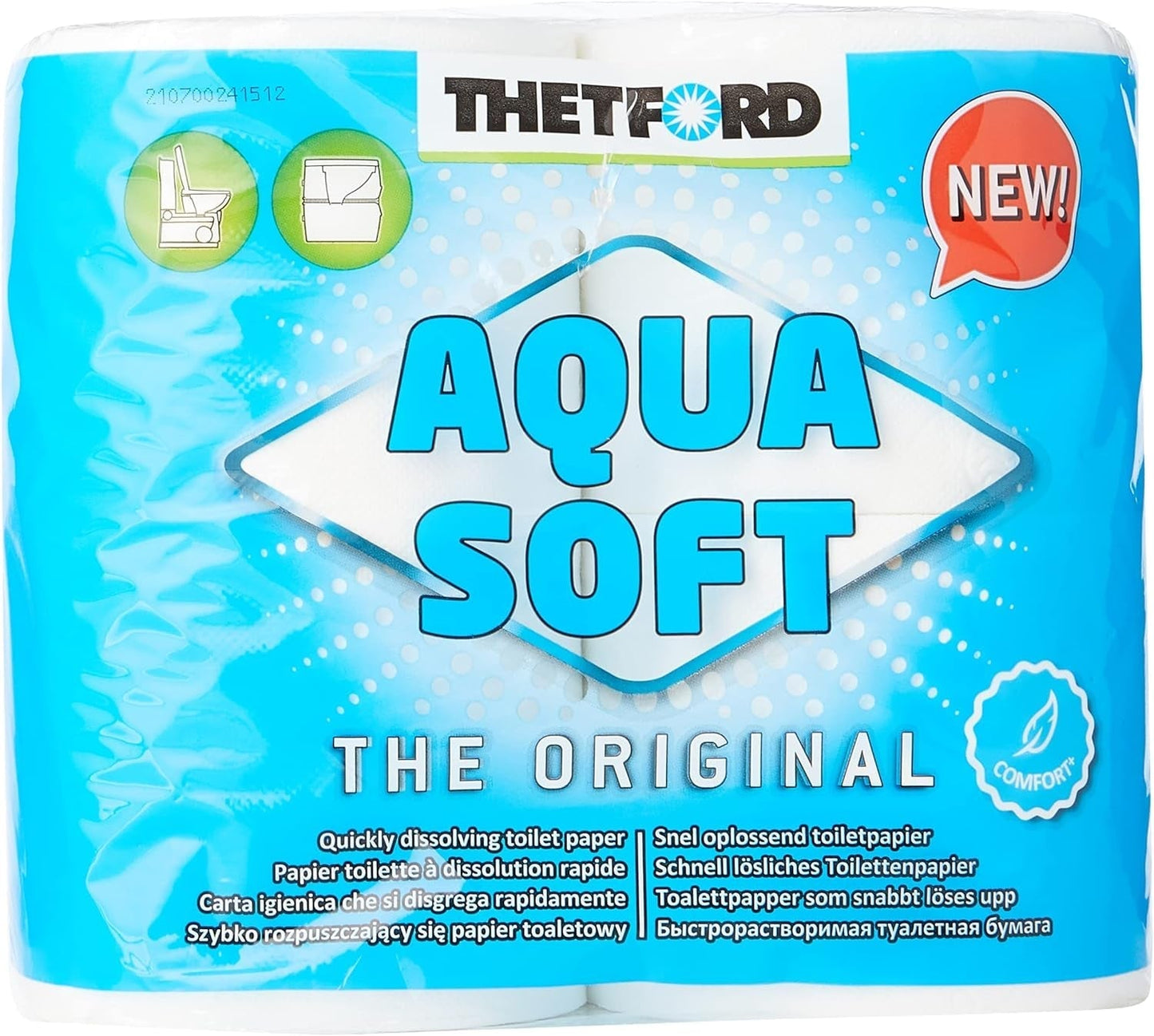 Papel higiénico suave Aqua, papel higiénico portátil, 4 rollos/botellas, inodoros para acampar, papel higiénico para acampar al aire libre
