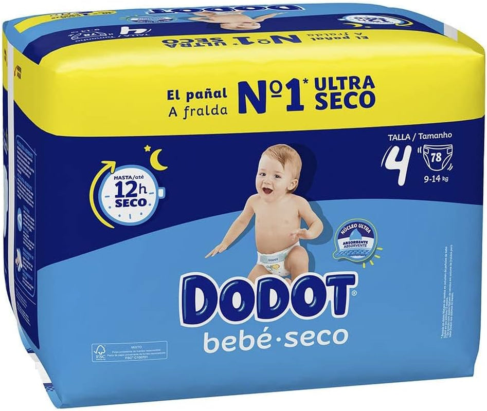 Pañales Bebé-Seco, talla 3, 6 kg - 10 kg, 84 pañales, secado hasta 12 horas