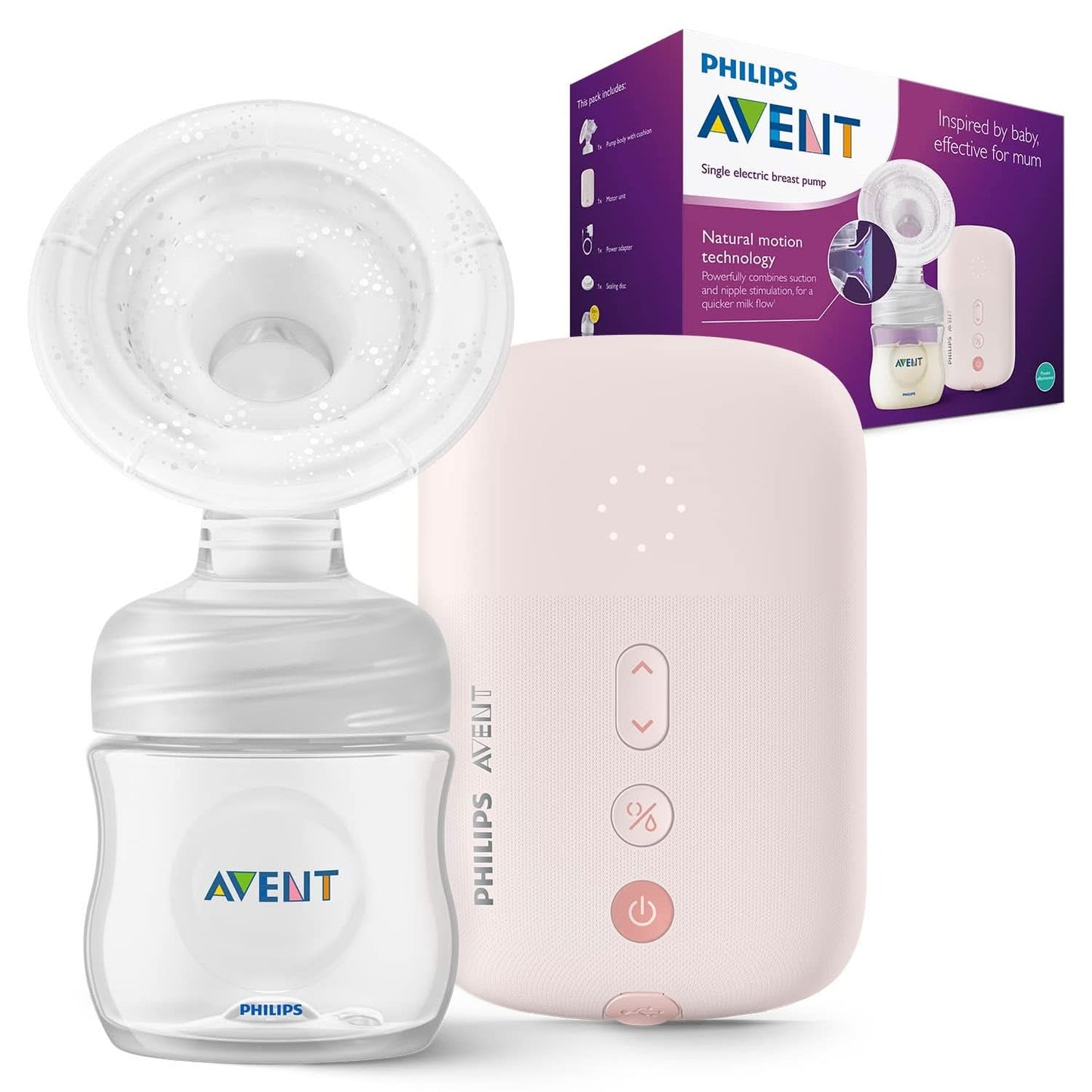 Sacaleches electrónico individual Philips Avent - con tecnología Natural Motion, cómodo cojín de silicona Accesorios Alimentación y Lactancia Bebe Naty Shop Scf395/11