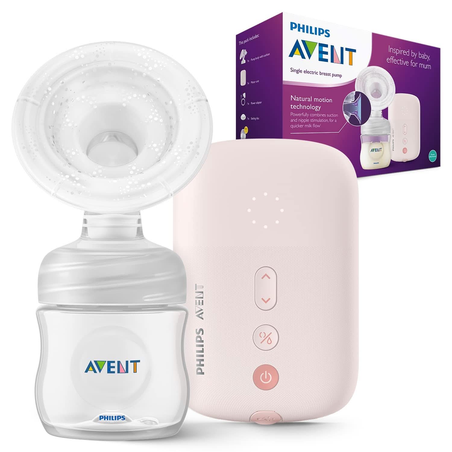 Sacaleches electrónico individual Philips Avent - con tecnología Natural Motion, cómodo cojín de silicona Accesorios Alimentación y Lactancia Bebe Naty Shop Scf395/11