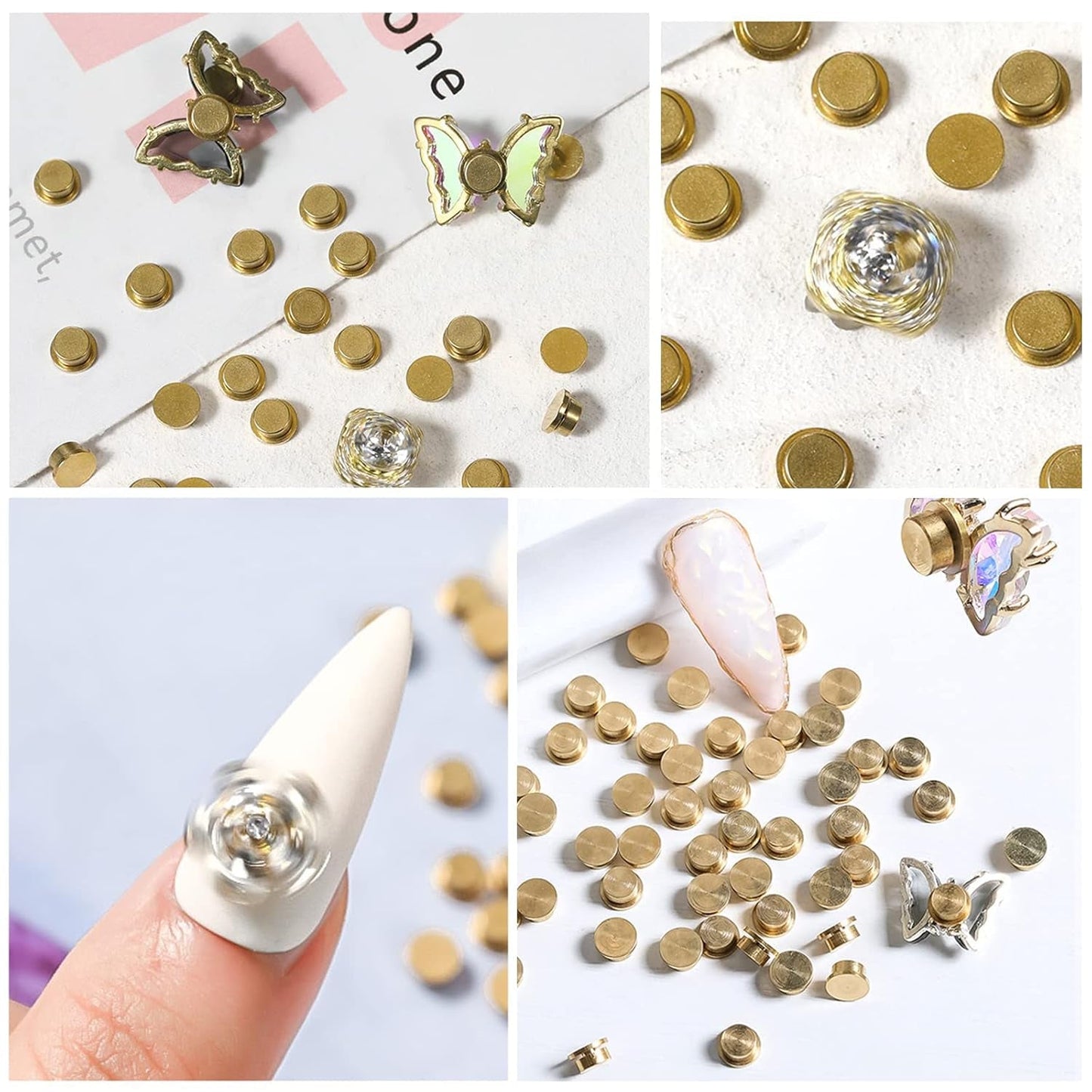 Charm giratorio para decoración de uñas, 20 piezas, abalorios giratorios para uñas, rodamientos giratorios para uñas, diseño de arte de uñas, manualidades, accesorios