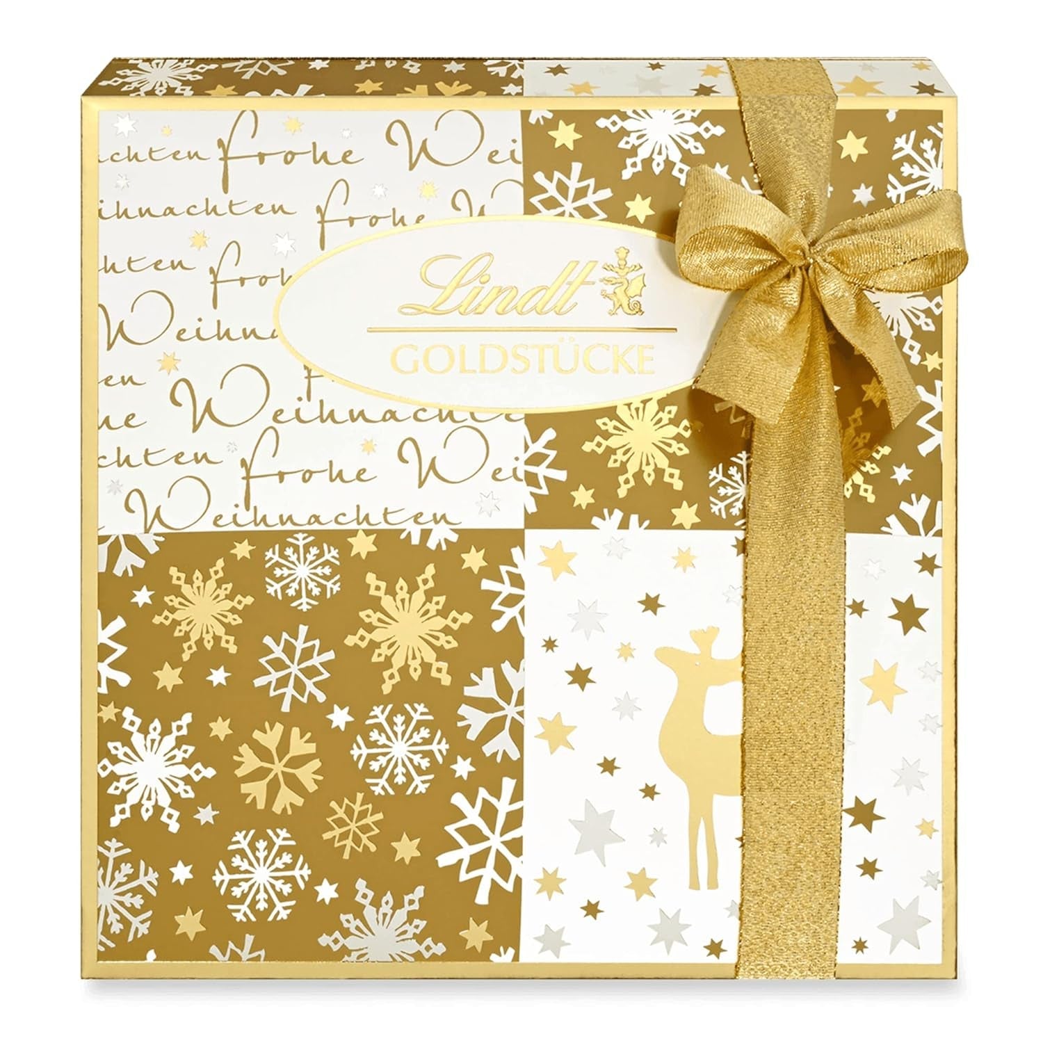 Chocolate Lindt | Caja de bombones Gold Pieces | 180 g | 18 bombones en 10 surtidos como fino surtido de bombones, algunos con alcohol | Caja regalo premium con bombones navideños