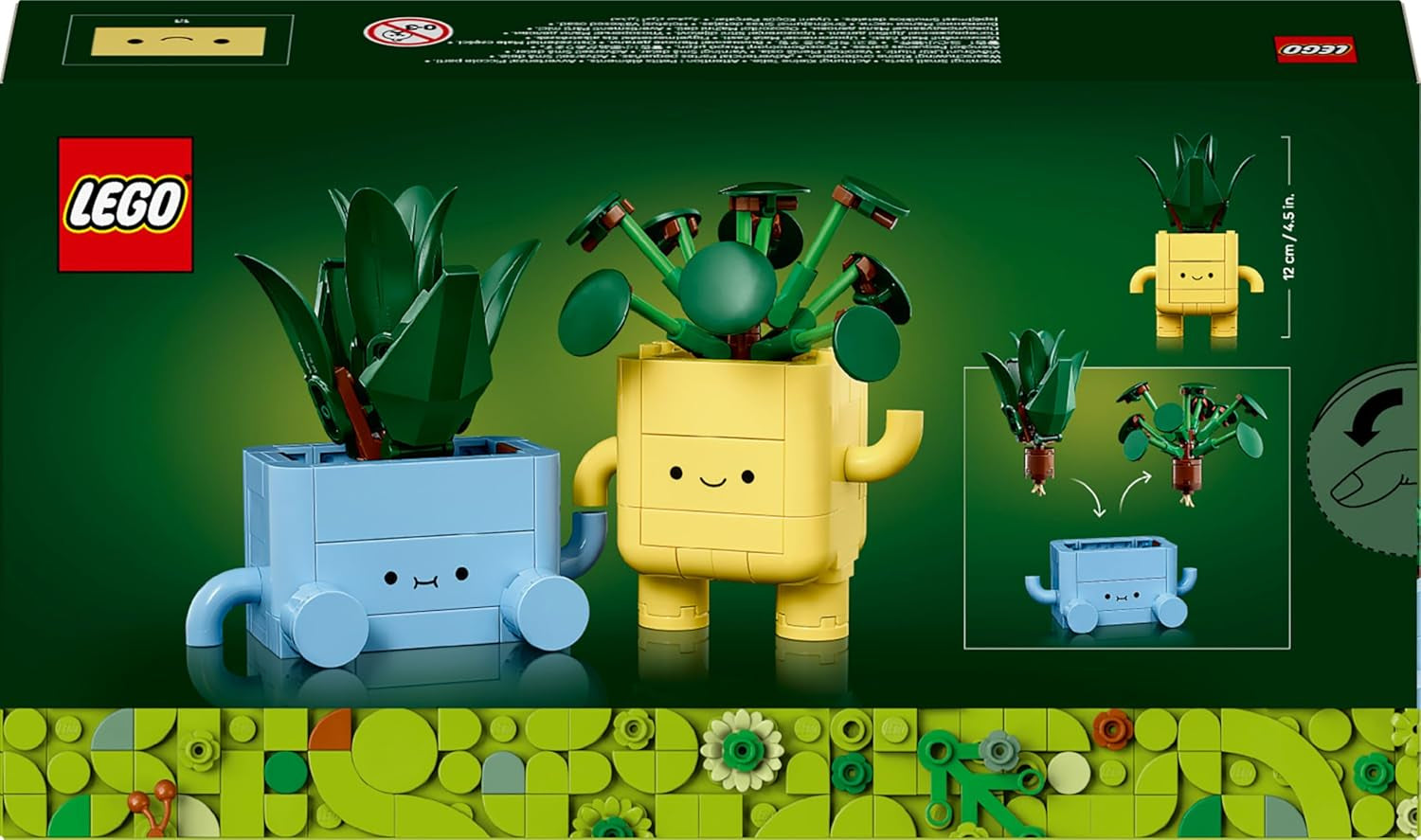 LEGO Botanicals Happy Plants - Set de bricolaje para niños con 2 flores artificiales y 2 macetas de colores con caras de dibujos animados - Idea de regalo para niñas a partir de 9 años - 10349 Besuche sets de construcción den LEGO-Store