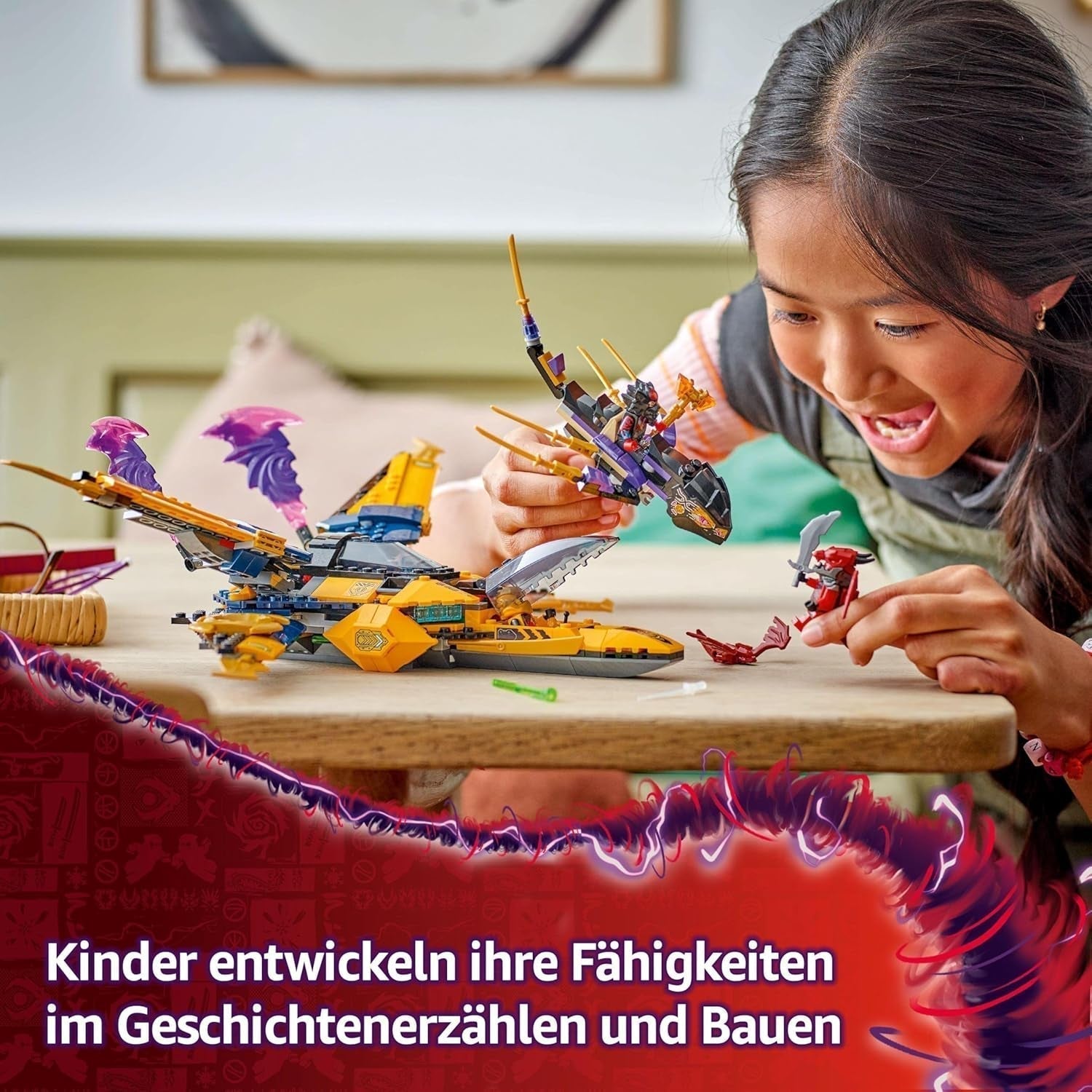 LEGO NINJAGO Super Storm Flyer de Ras y Arin - Juguete con dron, tiradores, palas y motores - Incl. 3 minifiguras de ninjas de rol - Set de construcción para niños y niñas a partir de 8 años 71833 Juegos de construcción Besuche den LEGO-Store