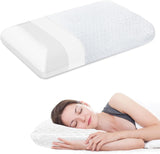 BDTFO Almohada ortopédica de espuma viscoelástica para el dolor de cuello, almohada ortopédica para el contorno cervical, soporte para el cuello para la espalda y el estómago, para dormir de lado con funda lavable y transpirable con cremallera, almohadas ortopédicas cervicales Naty Shop White Bread