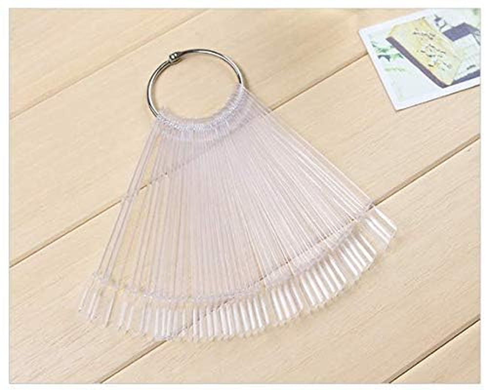 50 anillos de punta para decoración de uñas, placas transparentes de color, varillas para anillos de exhibición de esmalte de uñas, práctica de salón de uñas, exhibición de puntas de uñas para exhibición y práctica de arte de uñas DIY