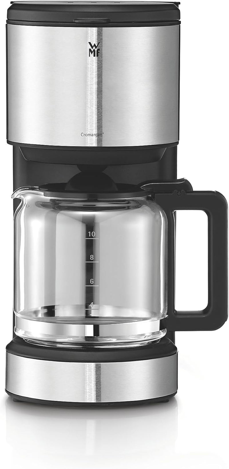 Cafetera espresso WMF Bueno con jarra de cristal, café filtrado, 10 tazas, botón encendido/apagado, sistema antigoteo, filtro oscilante, parada automática, placa calefactora, 1000W