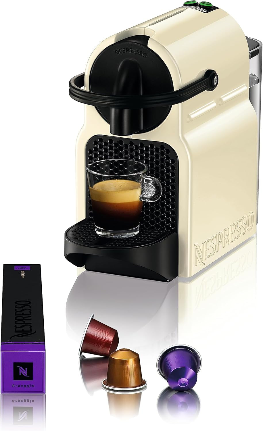 Cafetera espresso de cápsulas Nespresso De'Longhi EN 80.B Inissia, bomba de alta presión y función de ahorro de energía, apagado automático a los 9 minutos, volumen de taza para espresso y longo, depósito de agua de 0,7 l, negra