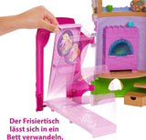Princesas Disney HMV99 - Muñeca Rapunzel Móvil y Torre de Juegos con Diversión por Todos lados, 6 Zonas de Juego y 15 Accesorios, Inspirada en la Película de Disney, Juguetes para Muñecas 3 Años Naty Shop Dolls