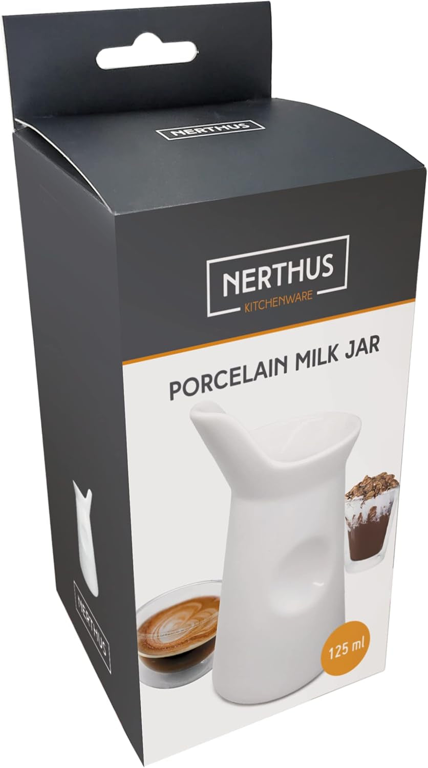NERTHUS FIH 418 Taza de leche de porcelana 125 ml, Original, Blanco