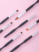 Juego de pinsel para decoración de uñas, 10 piezas de pinsel Malerei de Nageldesign, pinsel de diseño de arte de uñas profesional, pinsel de delineador fino para uñas, negro