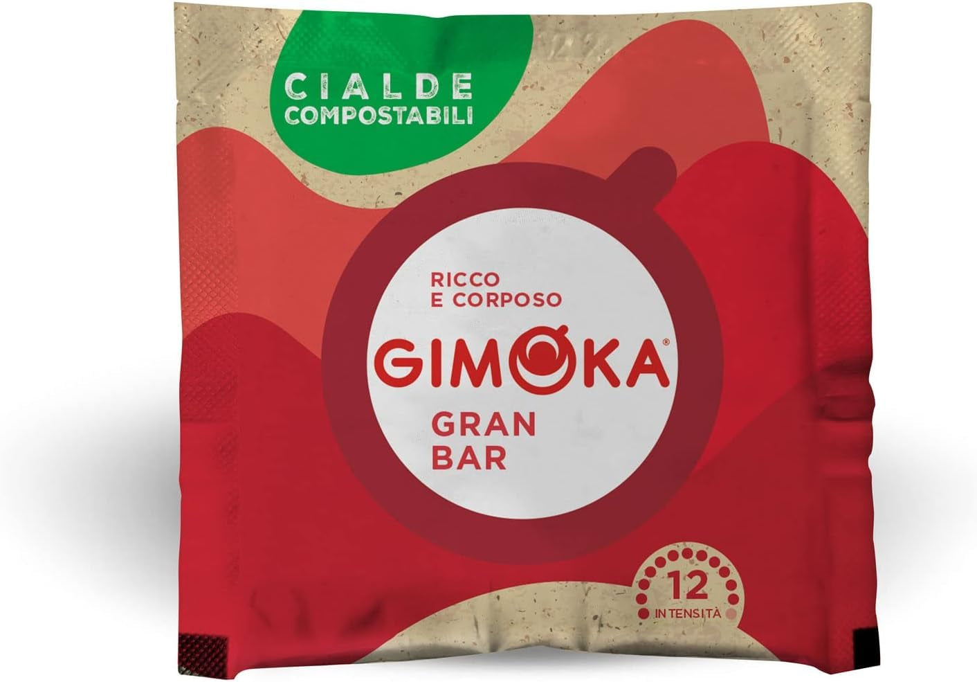 Gimoka Kompostierbare Kaffeepads, Gran Bar Intenso Kaffeemischung, Intensität 12-100 Pads - Compatible con ESE System Papier Pads 44 mm
