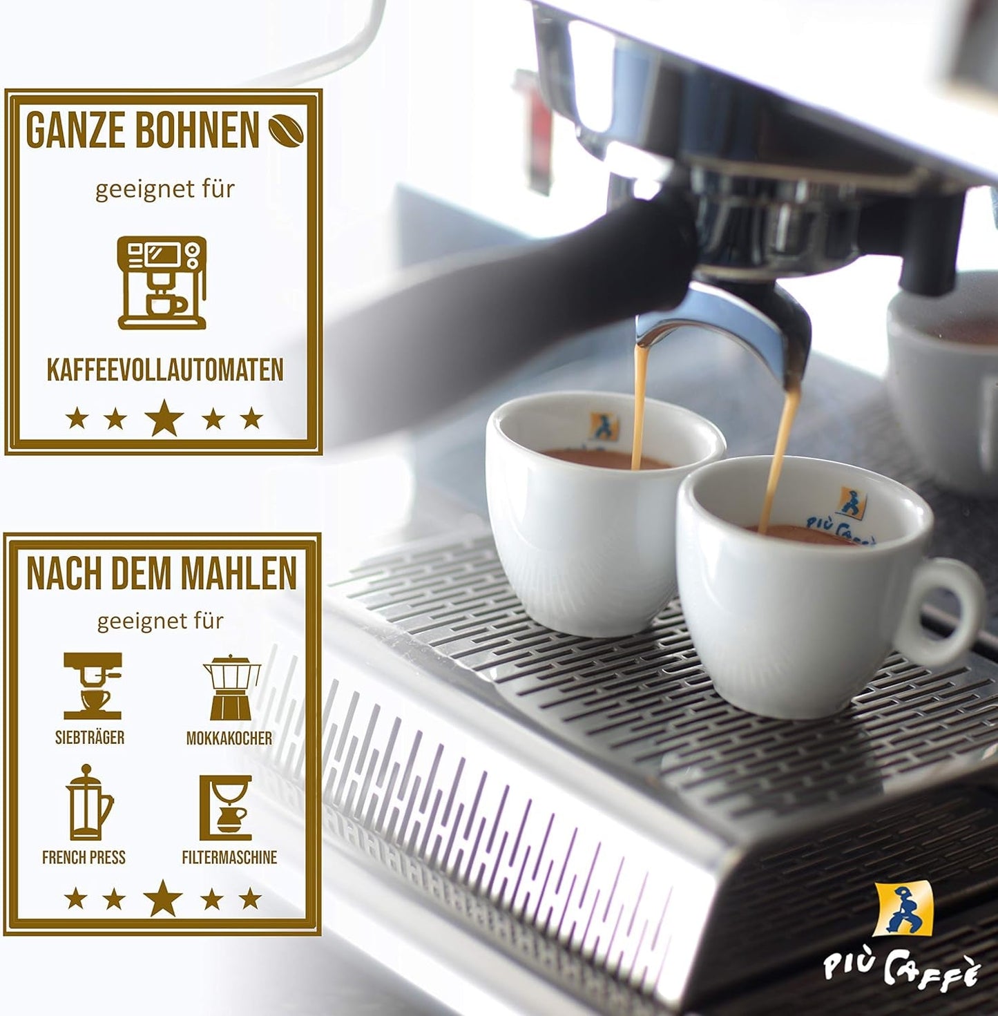 Café Crème Kaffeebohnen, würzig, kräftig, intensiv und gehaltvoll, Arábica y Robusta, Schweizer Trommelröstung, ganze Bohnen für Volllautomaten Schümli Royal 1 kg