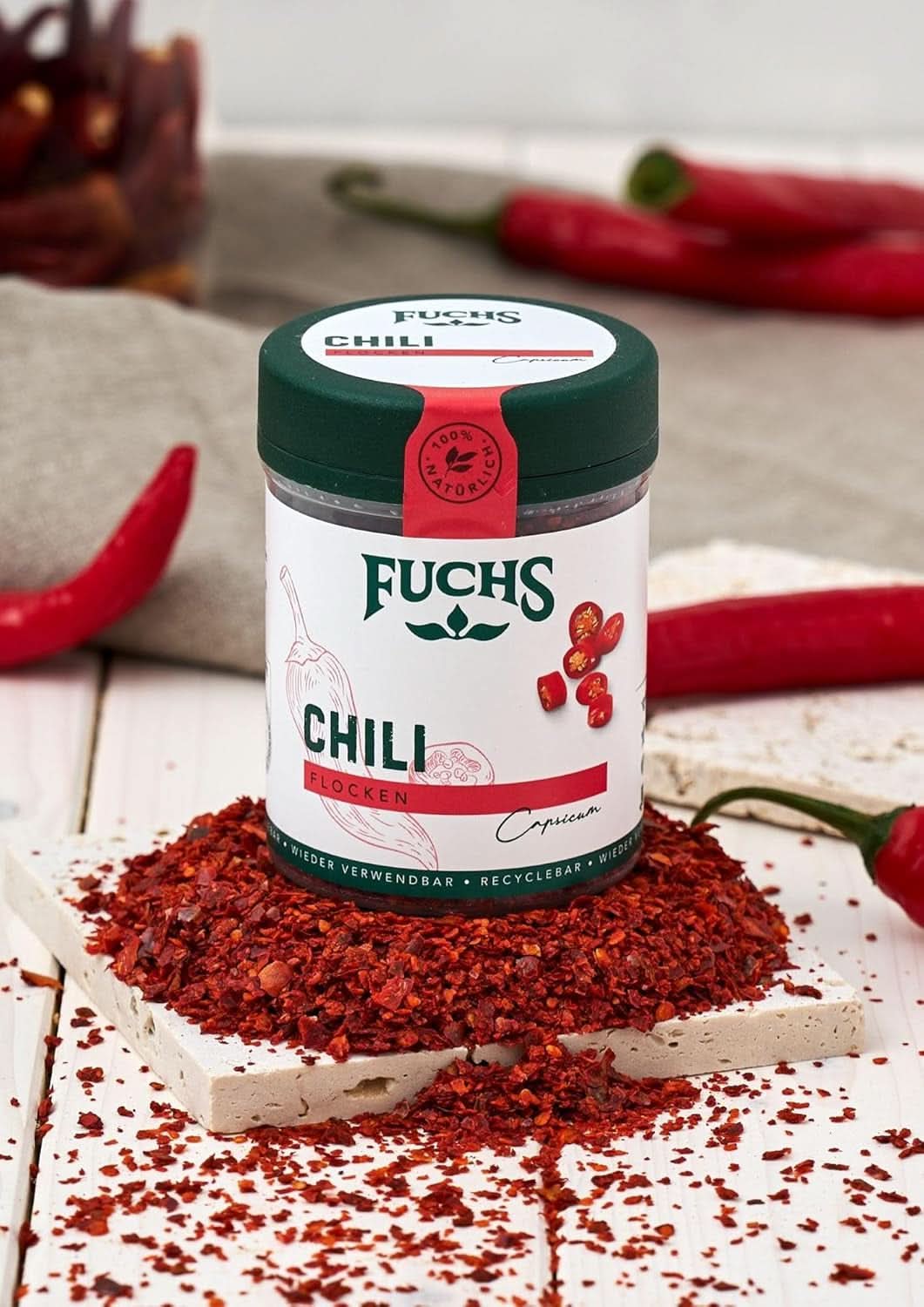 Guindilla Fuchs en hojuelas, 50 gramos Condimentos Naty Shop