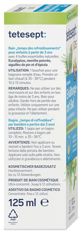Tetesept Kids Cold Time Bath - Aditivo de baño infantil para la estación fría con 4 aceites esenciales, relajación y calentamiento, 125 ml Naty Shop