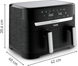Freidora de Aire Caliente Tefal Dual Easy Fry con dos cámaras, capacidad 5,2/3,1 litros, dos cajones independientes, 7 programas Electrodomésticos Naty Shop