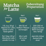 Matcha para café con leche Mezcla de té verde con azúcar de caña, 400 g, vegano, para 20 porciones