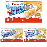 Kinder Happy Hippo Avellana - Obleas Crujientes Especiales con Leche y Crema de Avellanas - Dulces de Carnaval y Mardi Gras - 1 paquete que contiene 5 barritas individuales de 20,7g cada una