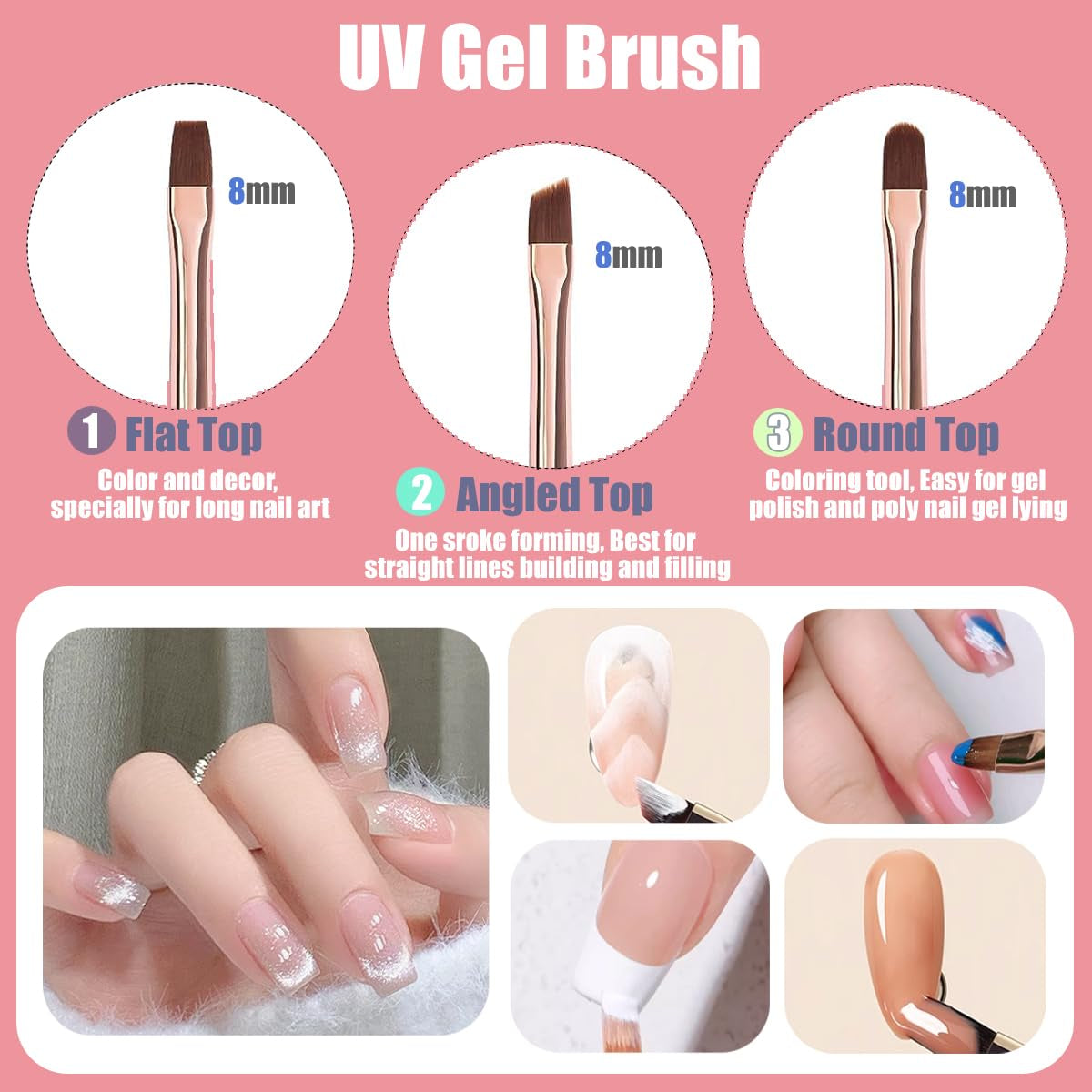 10 piezas Nail-Art-Pinsel, Nagel-Gel-Nagellack-Malpinsel, Zeichenstift, Nagel-Liner-Pinsel y Nagel-Dotting-Stift para Gel-Nagellack, bricolaje, manicura, salón de casa