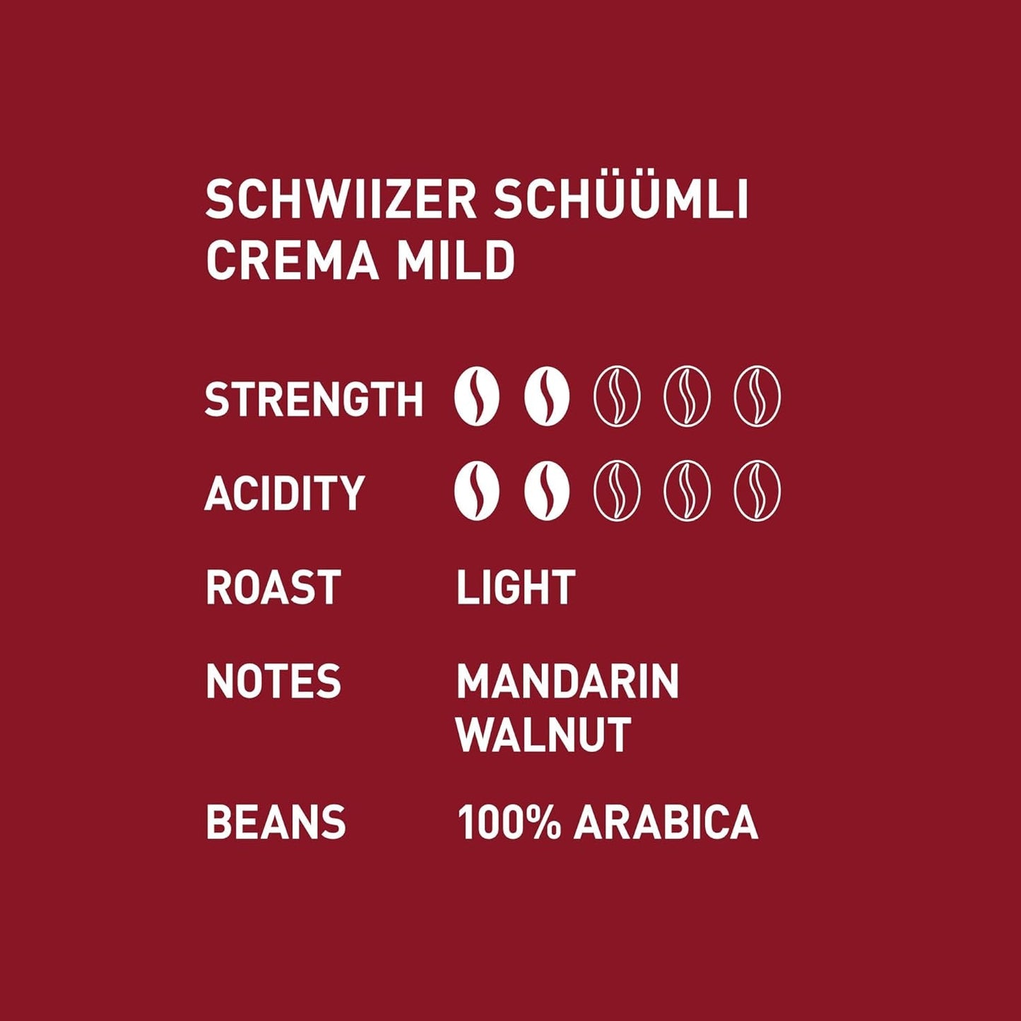 Schwiizer Schüümli Crema Mild, café en grano 100% Arábica fino, armonioso y suave, ideal para máquinas automáticas de espresso, concentración 2/5, tueste ligero, Rainforest Alliance, 1kg