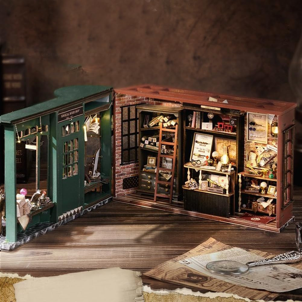 Magic Shop casa de muñecas con cubierta antipolvo, Kit de muebles de casa de muñecas en miniatura, escala 1:24, regalo creativo para niños y adolescentes, regalo de cumpleaños