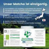 Terapia Matcha 30+ | Té Matcha orgánico en polvo | 60 gramos | Con un contenido comprobado de al menos 30 mg/g de catequina EGCG | Apoya el sistema inmunológico y los niveles de energía | Calidad Ceremonial | Té verde de Japón