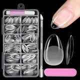 Uñas cortas de cubierta completa, 120 piezas, 12 tamaños, puntas de uñas cortas para uñas de gel, pegamento en uñas artificiales, pegamento en lima de uñas, pulidor de uñas, empujador de cutículas