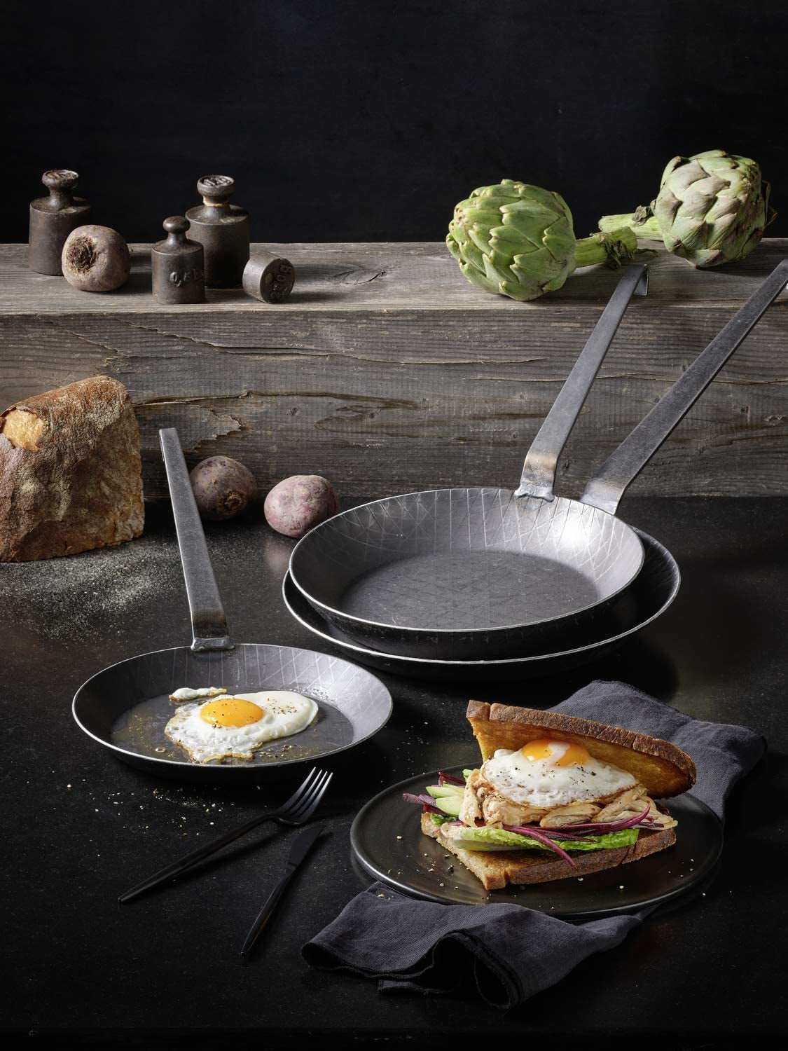 RÖSLE Sartén de Hierro Forjado Serie 1888, Alta Calidad, Borde Alto para Patatas Fritas Crujientes y Carne Asada Rápidamente, Apta para Grill y Ollas y Sartenes de Inducción Naty Shop