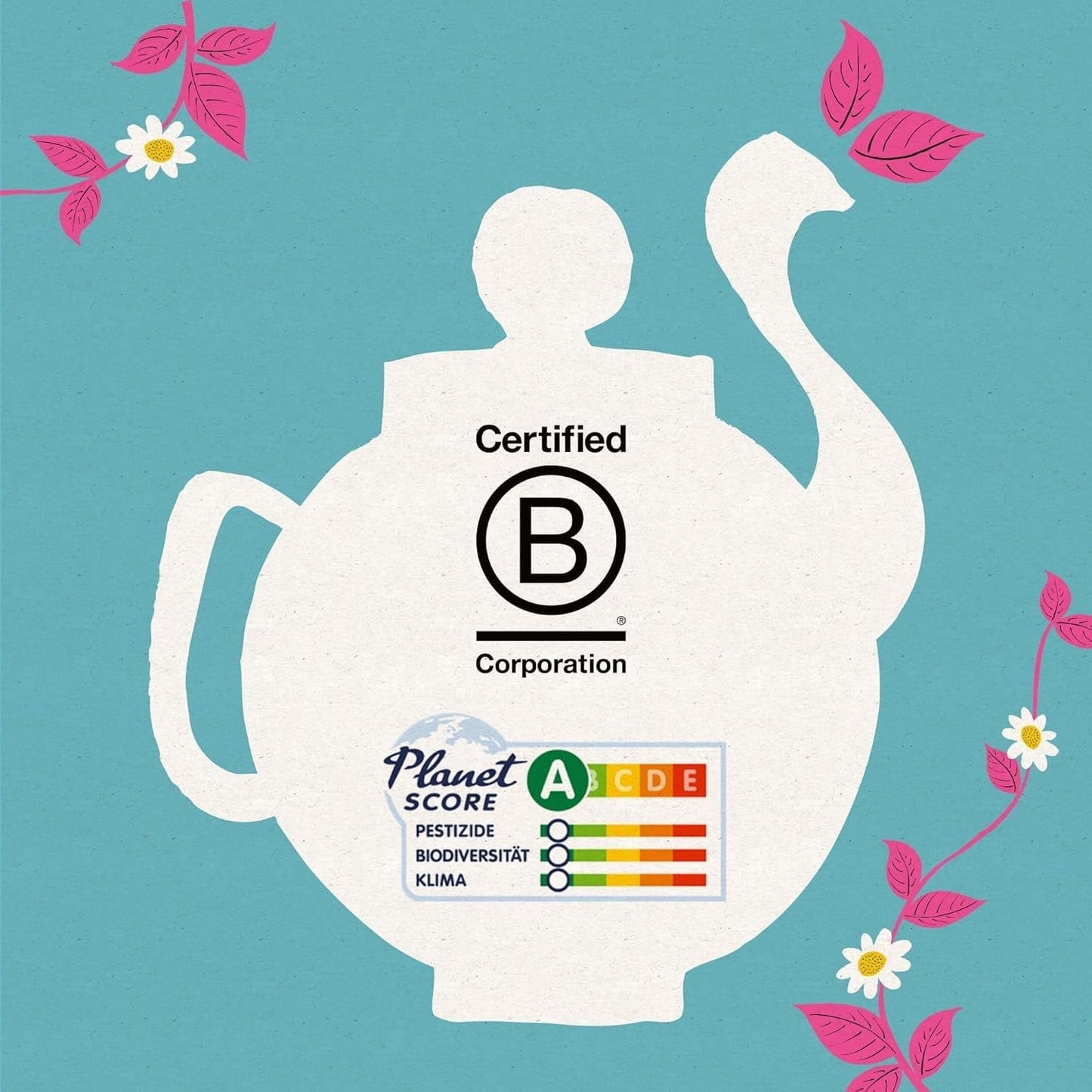 Té blanco orgánico Cupper, frambuesa, 20 sobres, 34 g (paquete de 4)