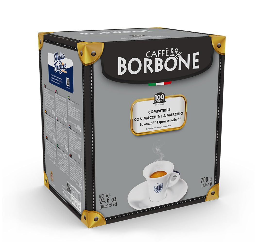 Caffè Borbone Blue Kaffeemischung - 100 Kapseln - Compatible con Kaffeemaschinen der Marke Lavazza®* Espresso Point®*