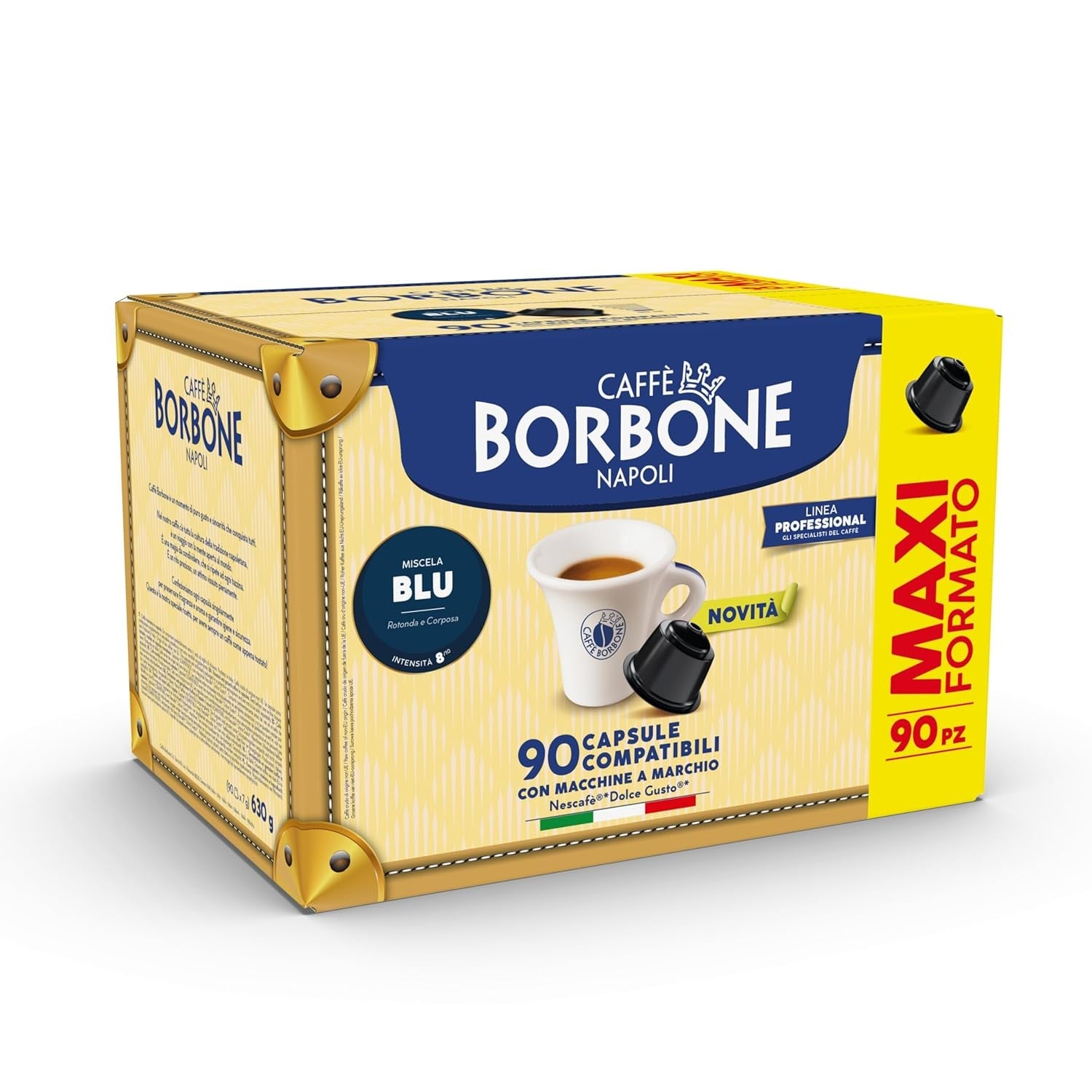 Caffè Borbone Blue Kaffeemischung - 90 Kapseln - Compatible con Kaffeemaschinen der Marke Nescafè®* Dolce Gusto®*