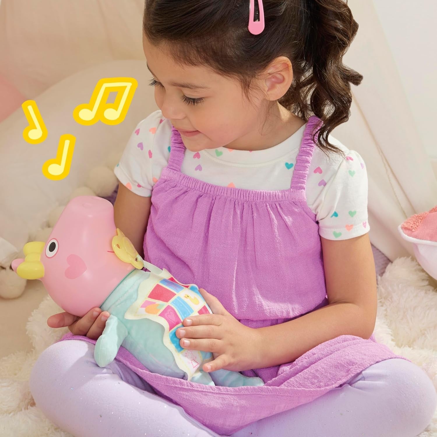 Peppa Pig Muñeca Interactiva Evie de 28 cm con 20 sonidos y muchas funciones, set de juguetes para niños a partir de 3 años