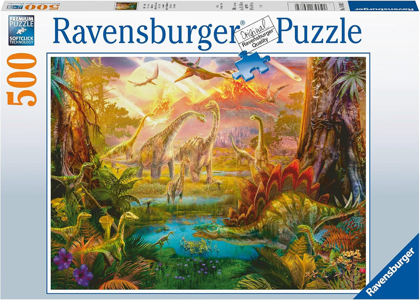 Ravensburger Puzzle 16983 - Dinoland - Puzzle de 500 piezas para adultos y niños mayores de 10 años, puzzle de dinosaurios Puzzle Naty Shop
