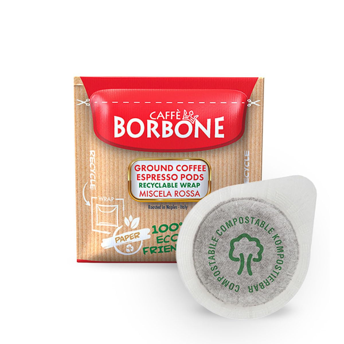 Caffè Borbone Kaffeepads compostables, Rote Kaffeemischung - 150 pads - Compatible con los pads de papel ESE System 44 mm