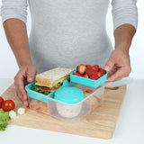 Sistema de fiambrera Bento Box TO GO con compartimentos | Fiambrera de 1,25 L con recipiente para yogur/fruta | para niños y adultos l | Minty Teal sin BPA [21685-8T], verde menta Naty Shop cajas para conservar alimentos