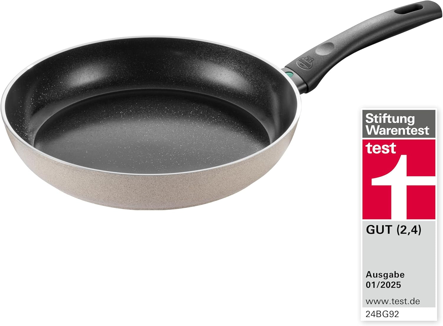 Sartén Ledro, 24 cm, aluminio, apta para inducción, revestimiento cerámico antiadherente, Thermopoint, Made in Italy, beige Ollas y Sartenes Naty Shop 28 Cm