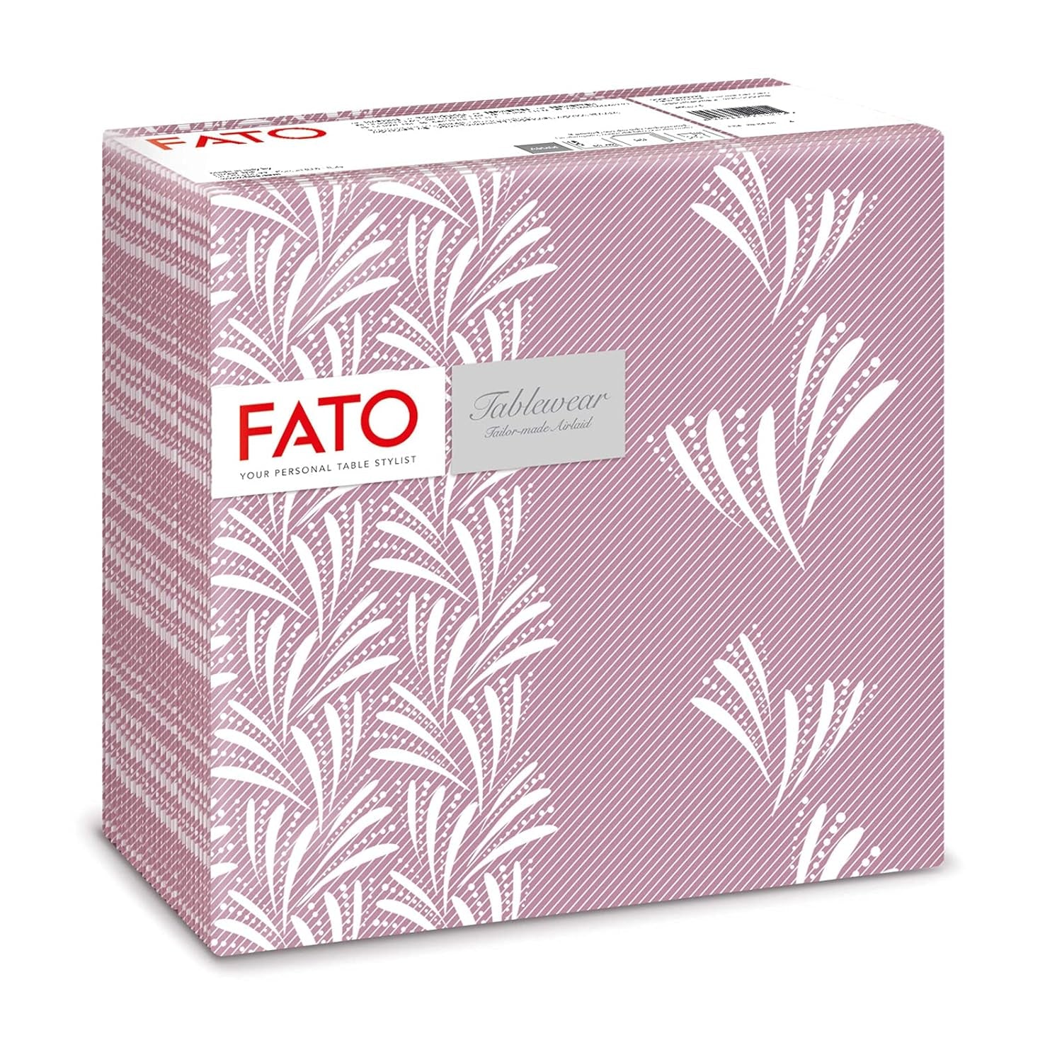 Fato - Servilletas de papel seco, airlaid, efecto textil, paquete de 50 servilletas, 40X40 plegadas en formato 4, Tropicana Decor