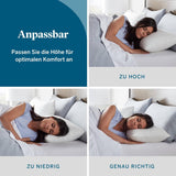 Almohada LUCID 40 X 80 cm con relleno híbrido de viscoelástica triturada y microfibra - relleno desenfundable y regulable - funda lavable - para personas que duermen de lado, boca arriba y boca abajo Naty Shop almohadas estándar