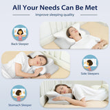 HOMCA Almohada para el cuello, almohada ergonómica de espuma viscoelástica, funda de almohada de enfriamiento 3D para posición supina, lateral o prona, 62 x 41 x 9,5/12,5 cm Almohadas ortopédicas cervicales Naty Shop